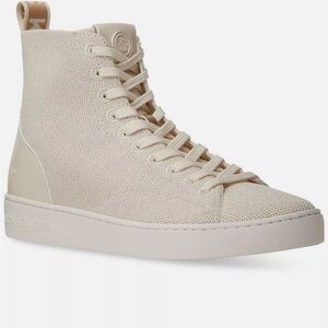 NWOT Michael Kors Women’s Edie Knit Cream High-Top Sneakers